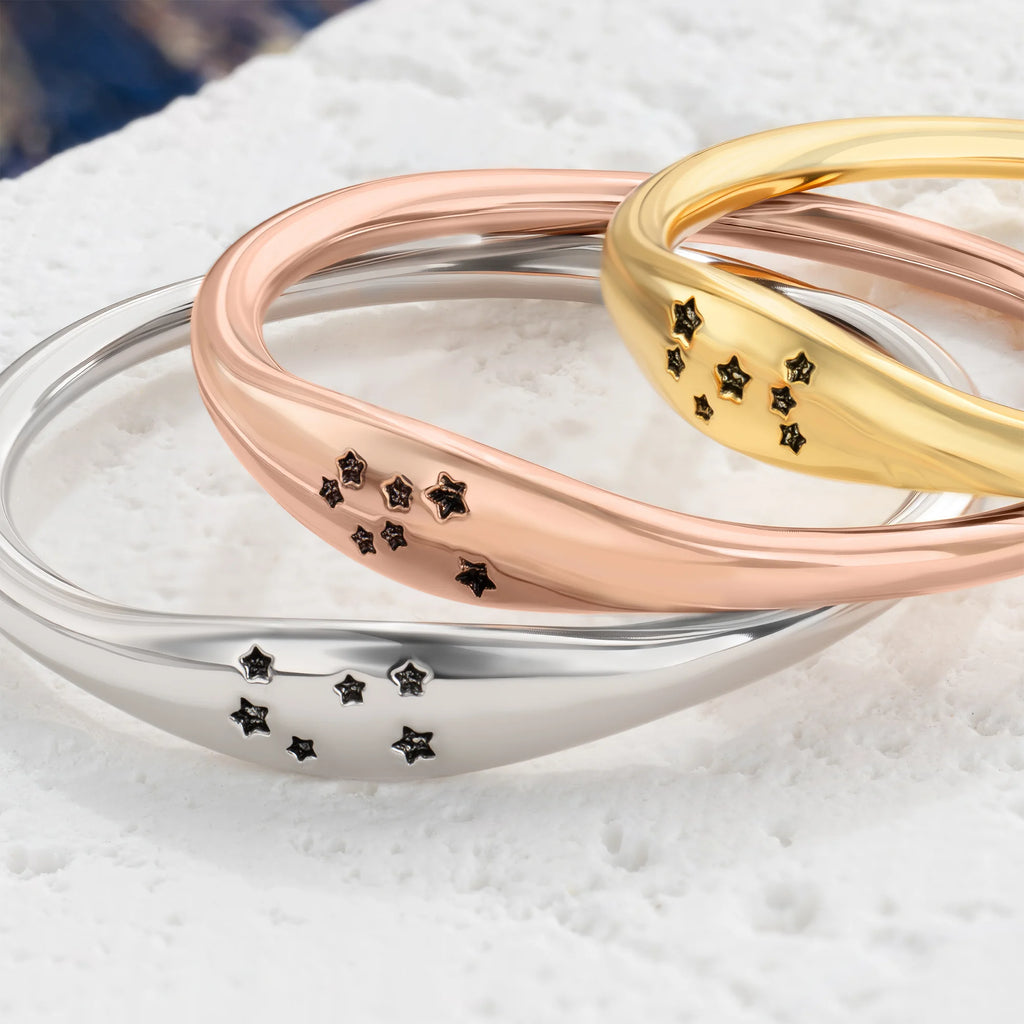 Złoty Pierścionek ze znakiem zodiaku