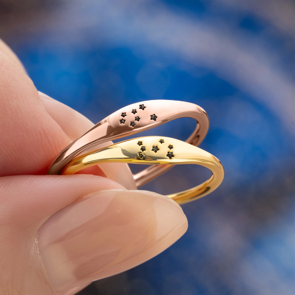 Złoty Pierścionek ze znakiem zodiaku